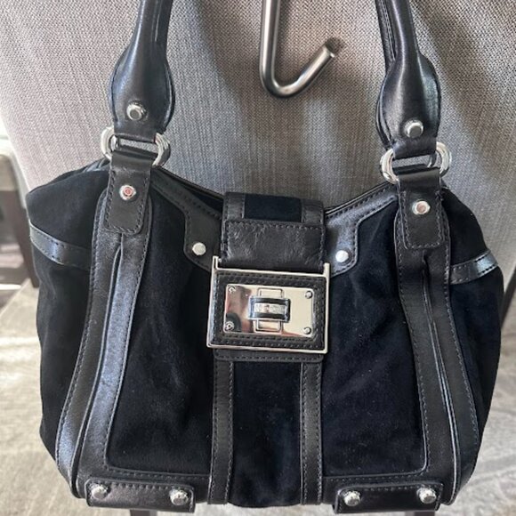 Karen Millen Suede and Leather Satchel - Picture 3 of 7